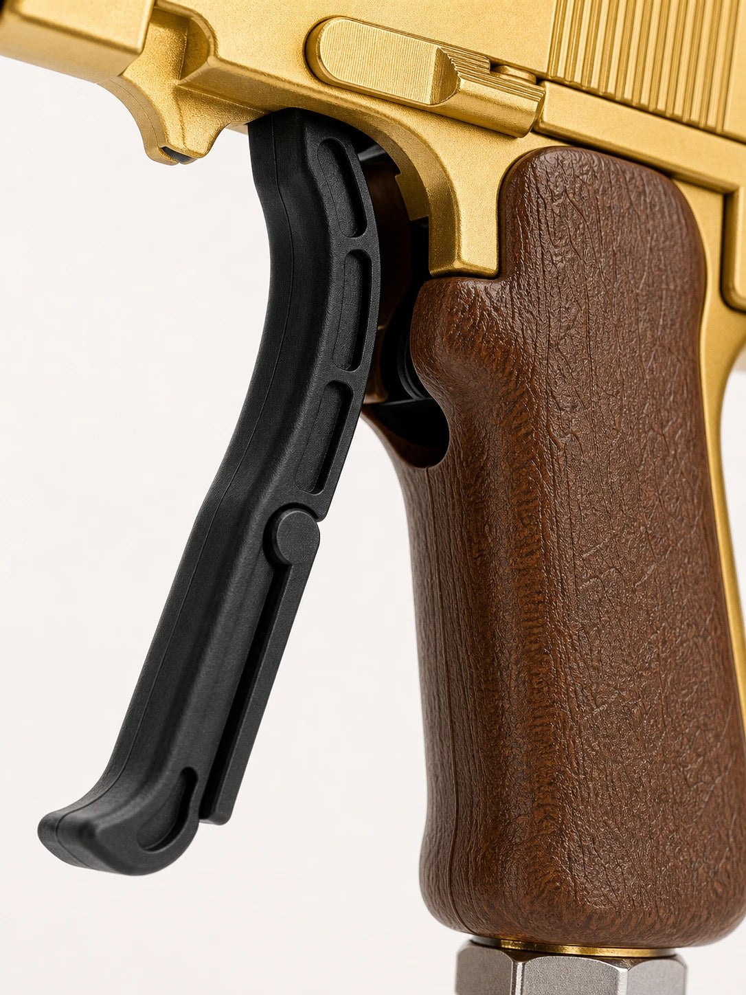 Timber grip and lever detail
