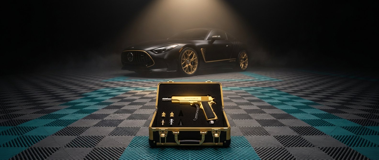 Gold Hand open presentation case in the bay