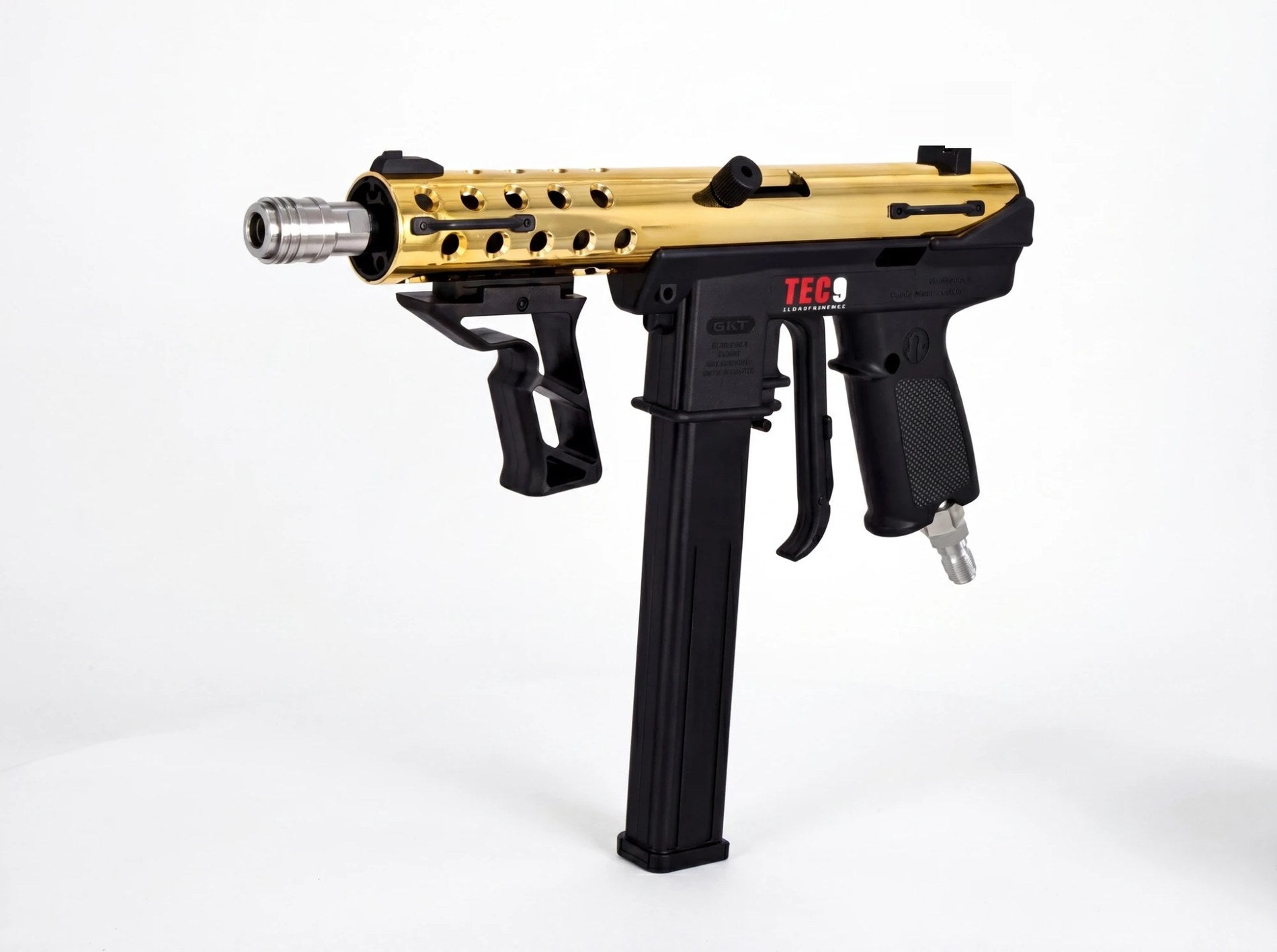 Apex Goldie — mirror-gold Sidearm, three-quarter view