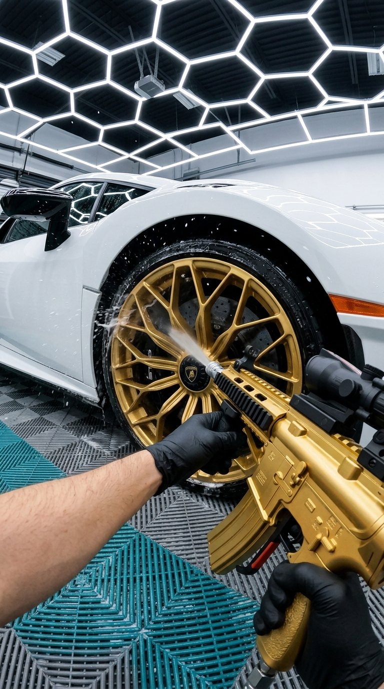 POV blasting the gold wheel