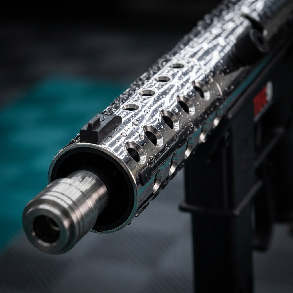 Chrome perforated shroud macro
