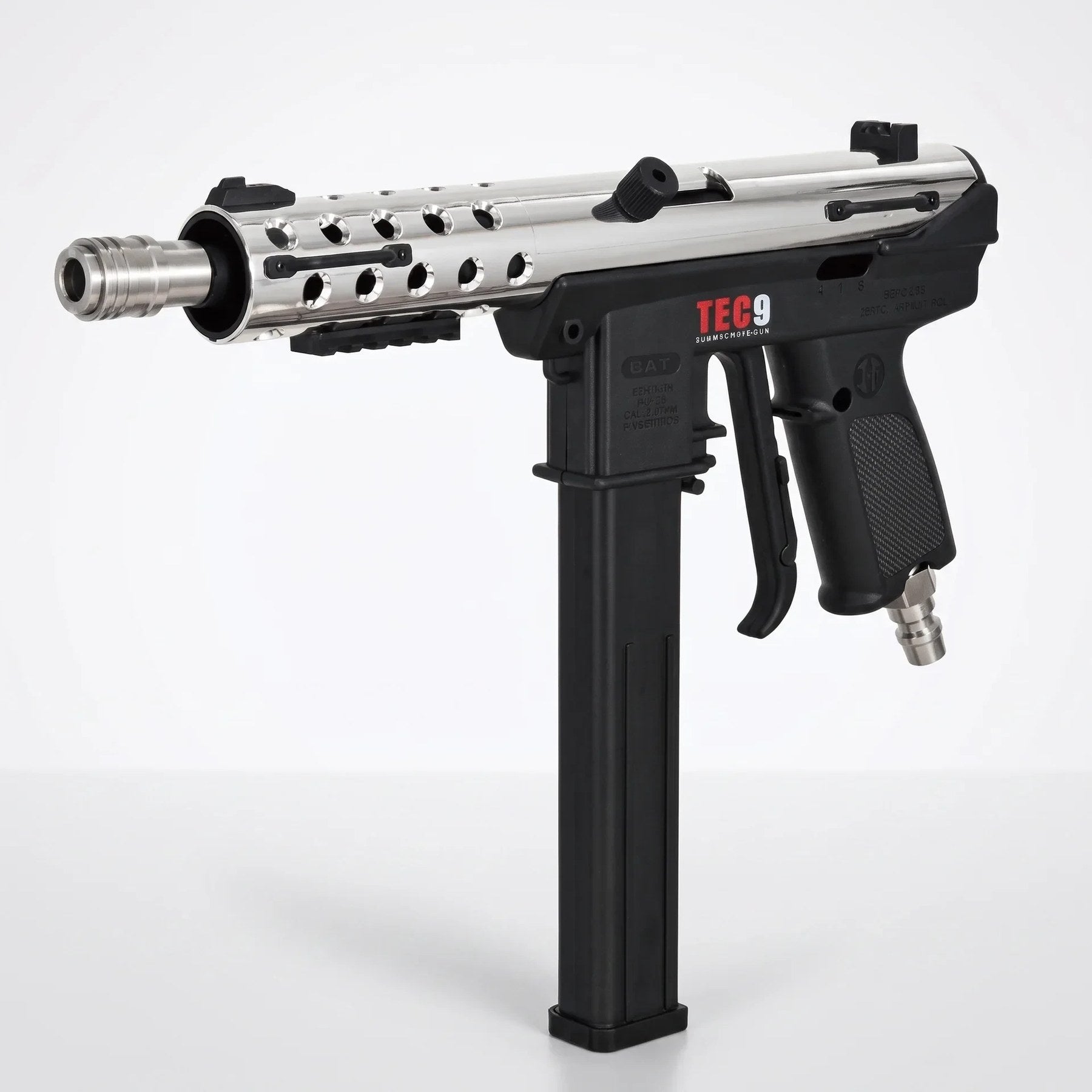 Apex Sterling — polished chrome Sidearm car-wash spray gun, three-quarter view